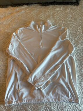 Puma White Quarter-Zip Long Sleeve Top